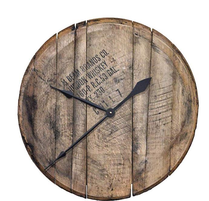 Whiskey Barrel Head Clock