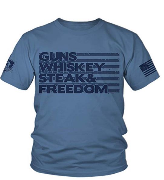 Guns Whiskey Steak Freedom T-Shirt