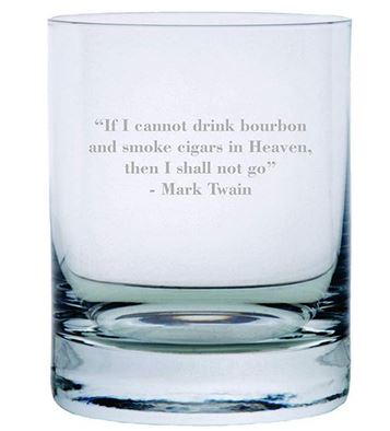 Mark Twain Bourbon Quote Etched Glass