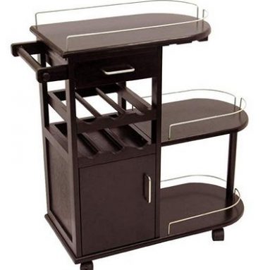 Winsome 3-Tier Bar Cart With Wine Rack