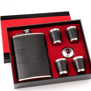 American Flag Flask & Shot Glasses Set