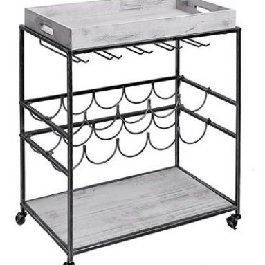 Antique Pewter & Gray Bar Cart