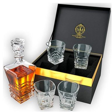 Art Deco Crystal Whiskey Decanter & Glasses
