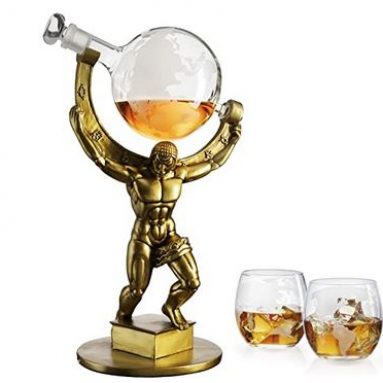Atlas Holding the World Whiskey Decanter