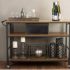 Glitzhome 2-Tier Round Gold & Glass Bar Cart