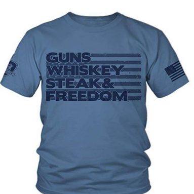 Guns Whiskey Steak Freedom T-Shirt