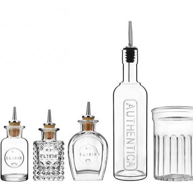 5-Piece Mixology Glass Bottle Set
