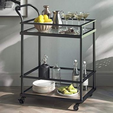 Nathan James 2-Tier Glass & Metal Bar Cart