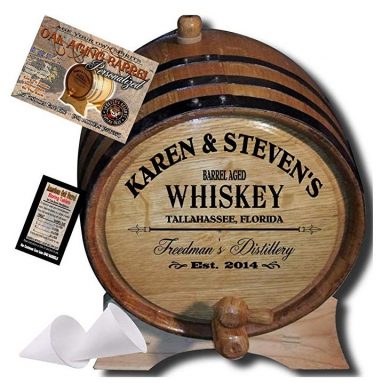 Personalized Oak Whiskey Barrel 2-Liter
