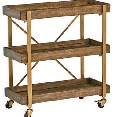 Rustic Wood & Metal Bar Cart