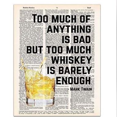 Whiskey Wall Art Mark Twain Quote